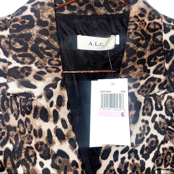NWT🏷️ A.L.C. Alton Leopard Print Dbl Breasted Blazer sz: 6 - Picture 3 of 7
